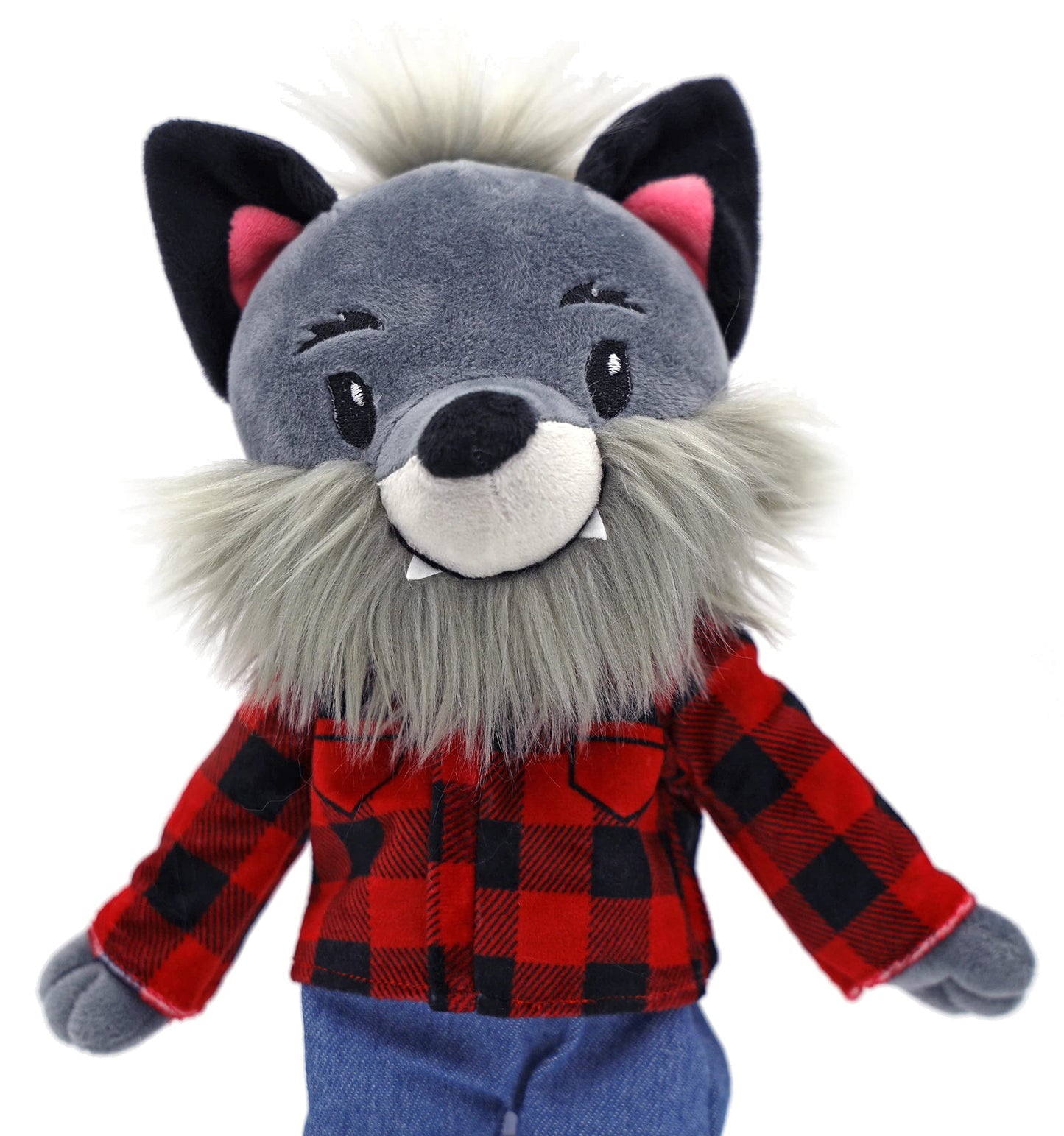 Playtime by Eimmie Soft Baby Doll Walter The Wolf - 14" Plush Rag Doll with Embroidered Features for Girls, Boys, Toddlers & Infants - Educational