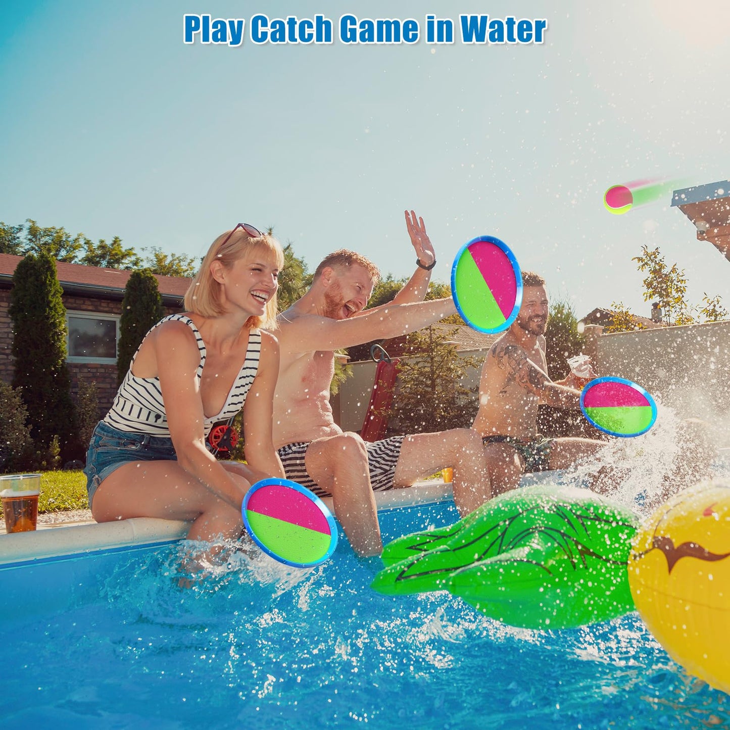 Aywewii Toss and Catch Ball Set Game Kids Outdoor Toys for Beach Pool Yard