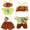 3PCS Fox Character Doll Costume Set Green Shirt and Tie Outfit for 15-17cm 4 Inch Blind Box Animal Dolls