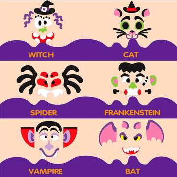 JOYIN 18 Packs Halloween Craft Foam Stickers, Arts Activities Party Supplies, Kids Party Favors, Pumpkin Decorating Kit, Jack O Lantern Face Sticker