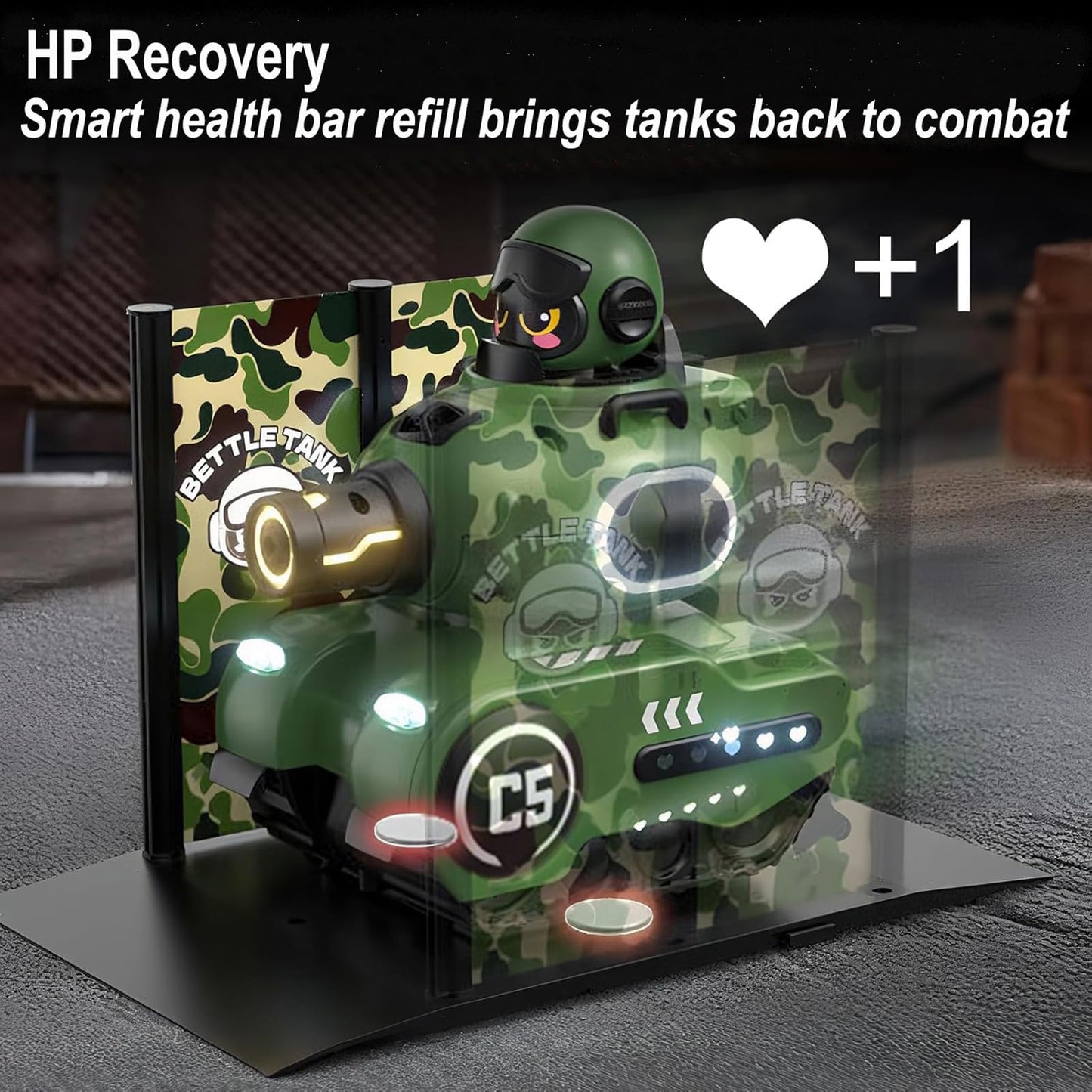 SKEKECIE New Upgrade, Larger 2 Pack RC Battle Tanks, RC Tank that Shoots with Infrared System & Sound Effects, Remote Control Tank with HP Station