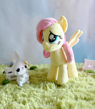 My Little Pony - Fluttershy with Angel Bunny Deluxe Plush Toy - Officially Licensed Product, Soft and Cuddly Collectible for Fans and Collectors