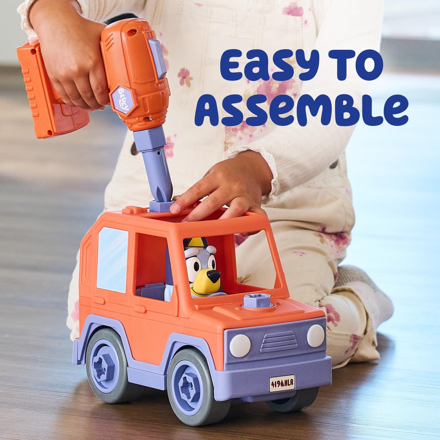 BUILD-A-BUDDY Bluey Car - Buildable Motorized Vehicle for Take Apart Play - Includes Figure and Toy Drill - Officially Licensed Bluey Toys - Kids
