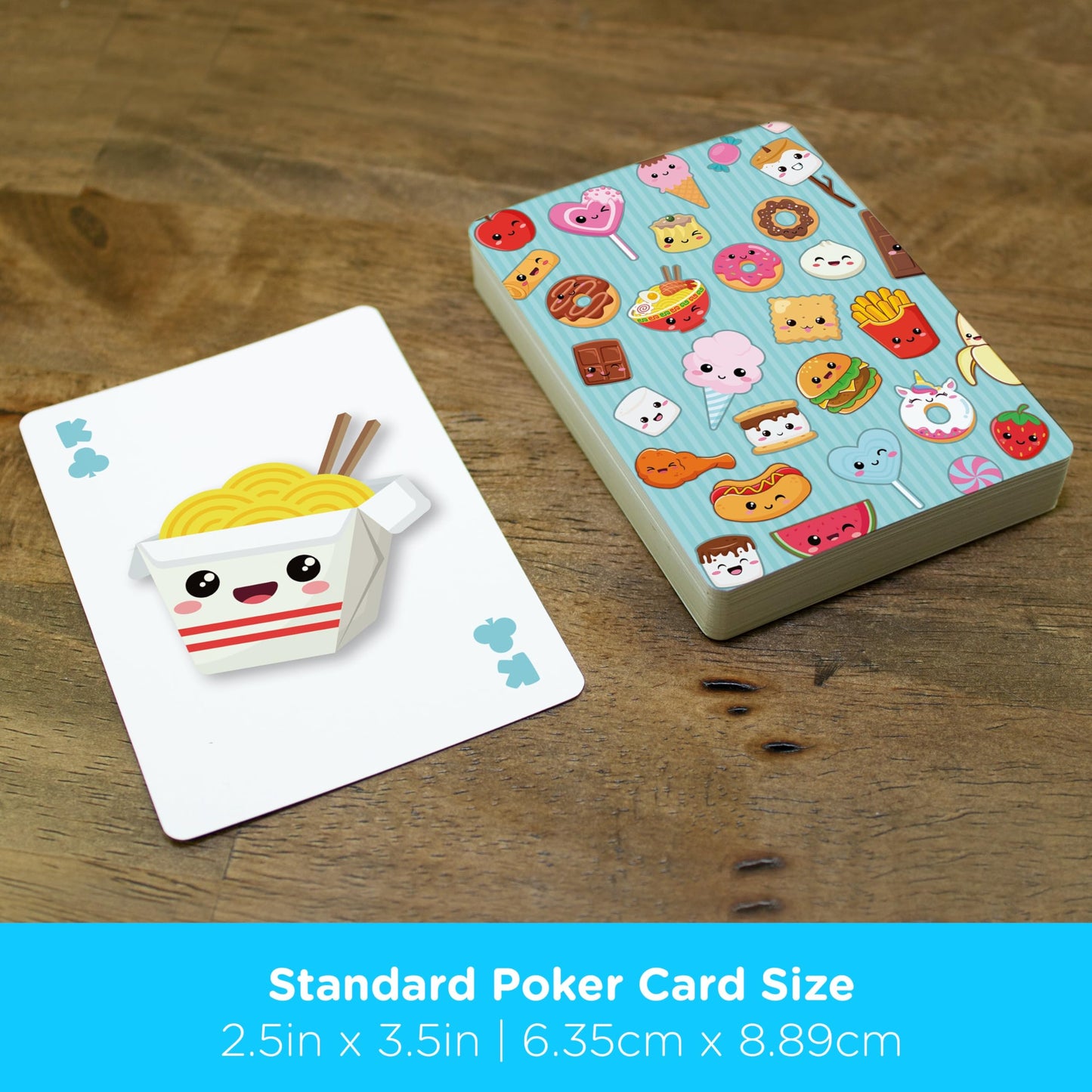 AQUARIUS Kawaii Foods Playing Cards - Kawaii Foods Themed Deck of Cards for Your Favorite Card Games - Officially Licensed Kawaii Foods Merchandise