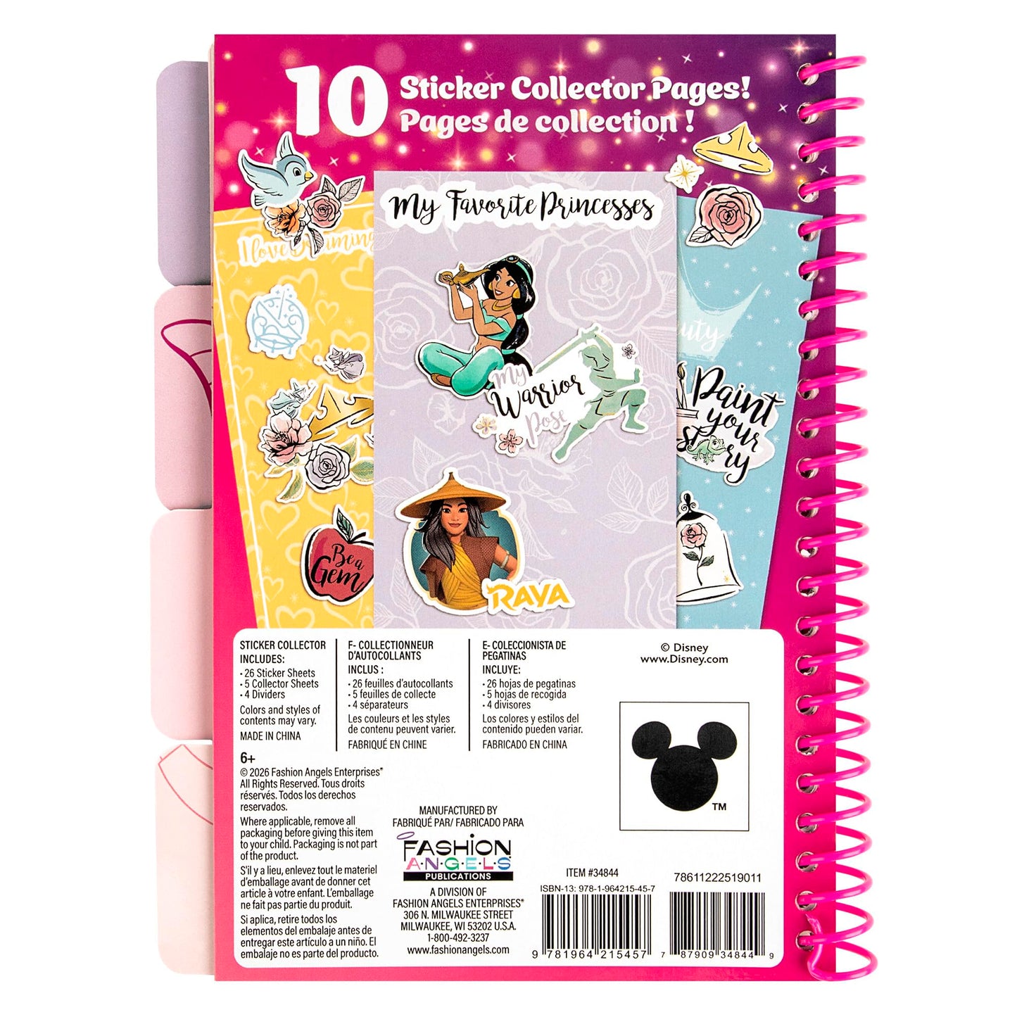 Fashion Angels Disney Princess 1000+ Tabbed Sticker Collection Book