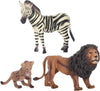 Class Collections Father Lion Baby Lion and Zebra Animal Figure 5 inch Children's Toy 3 Piece Playset
