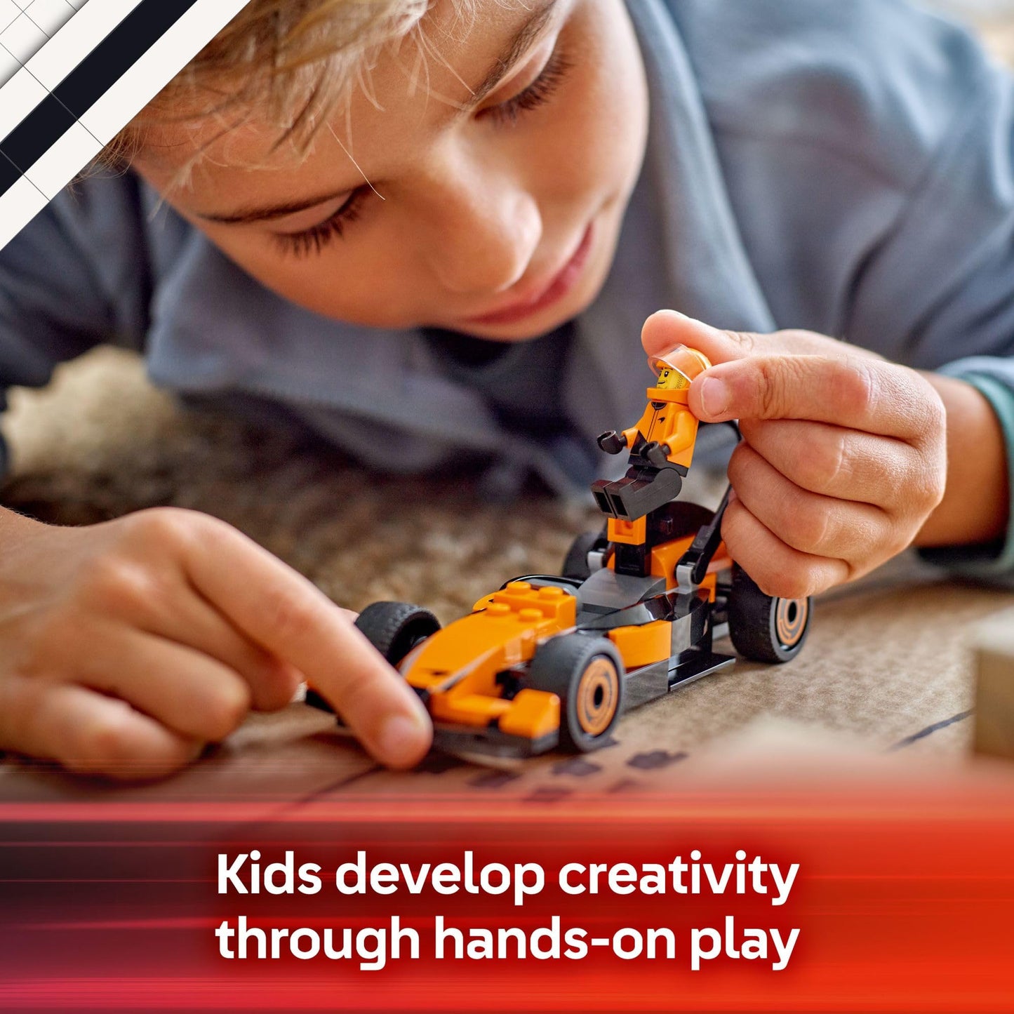 LEGO City F1 Driver with McLaren Race Car Toy - Model Car Building Toy Kit for Kids, Boys and Girls, Ages 6+ - F1 Collectible for Fans - with a Driver