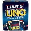 Mattel Games Liar’s UNO Card Game in Travel & Storage Tin for Adults, Kids, Families, Parties & Game Nights, Outwit Other Players with Bluffing
