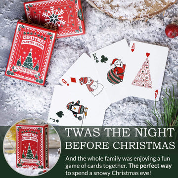 Christmas Playing Cards, Cute Designs for Family Fun with Free Card Game eBook! Great Stocking Stuffer Gift Under 15 Dollars, Premium Poker Card Deck