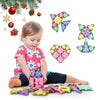 ROMDS Magnetic Tiles, Magnetic Building Blocks for Kids Ages 3+ and STEM Magnet Toys, Clear Magnet 3D Blocks Construction Playboards for Boys & Girls