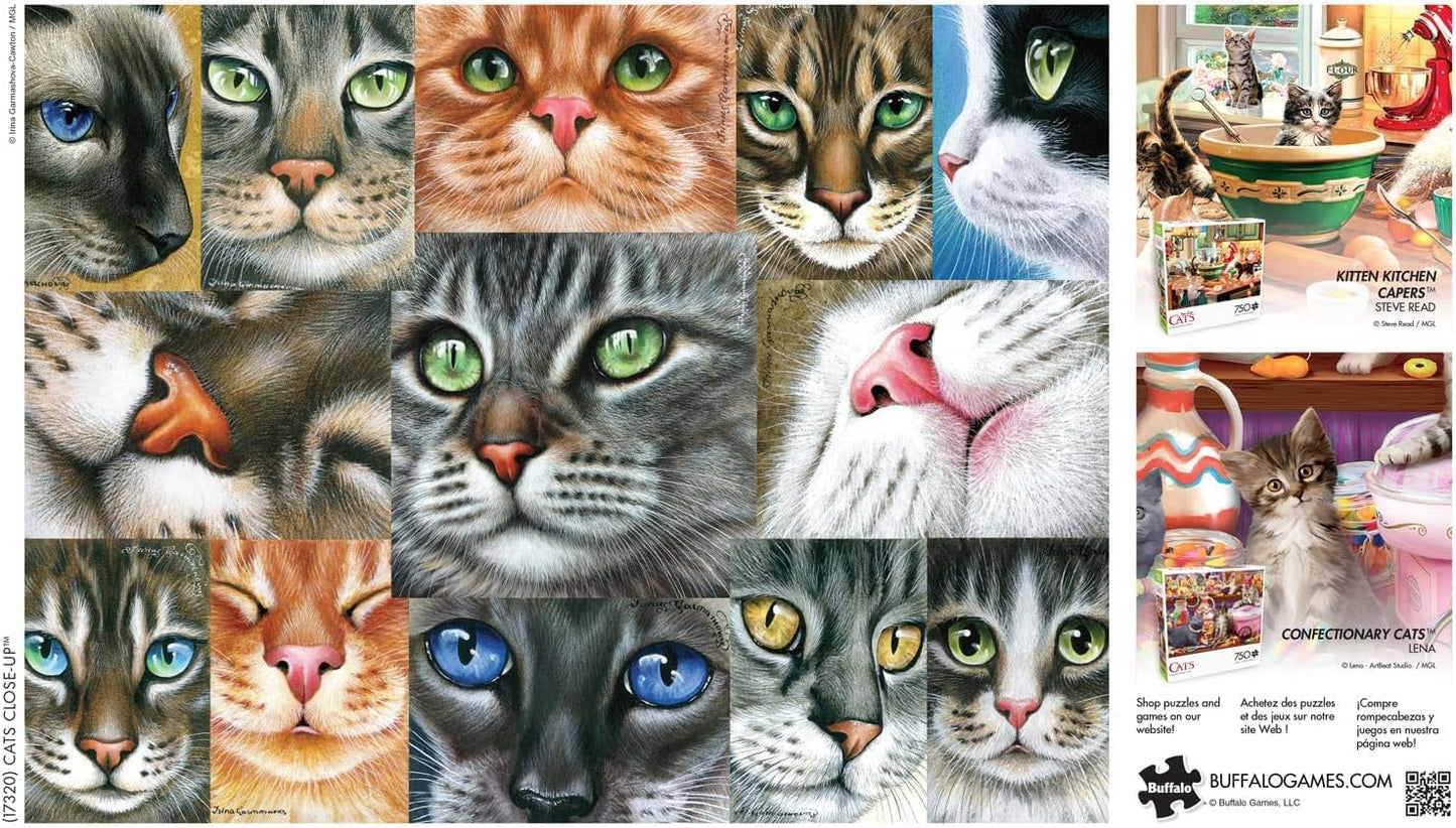 Buffalo Games - Cats Close-up - 750 Piece Jigsaw Puzzle for Adults