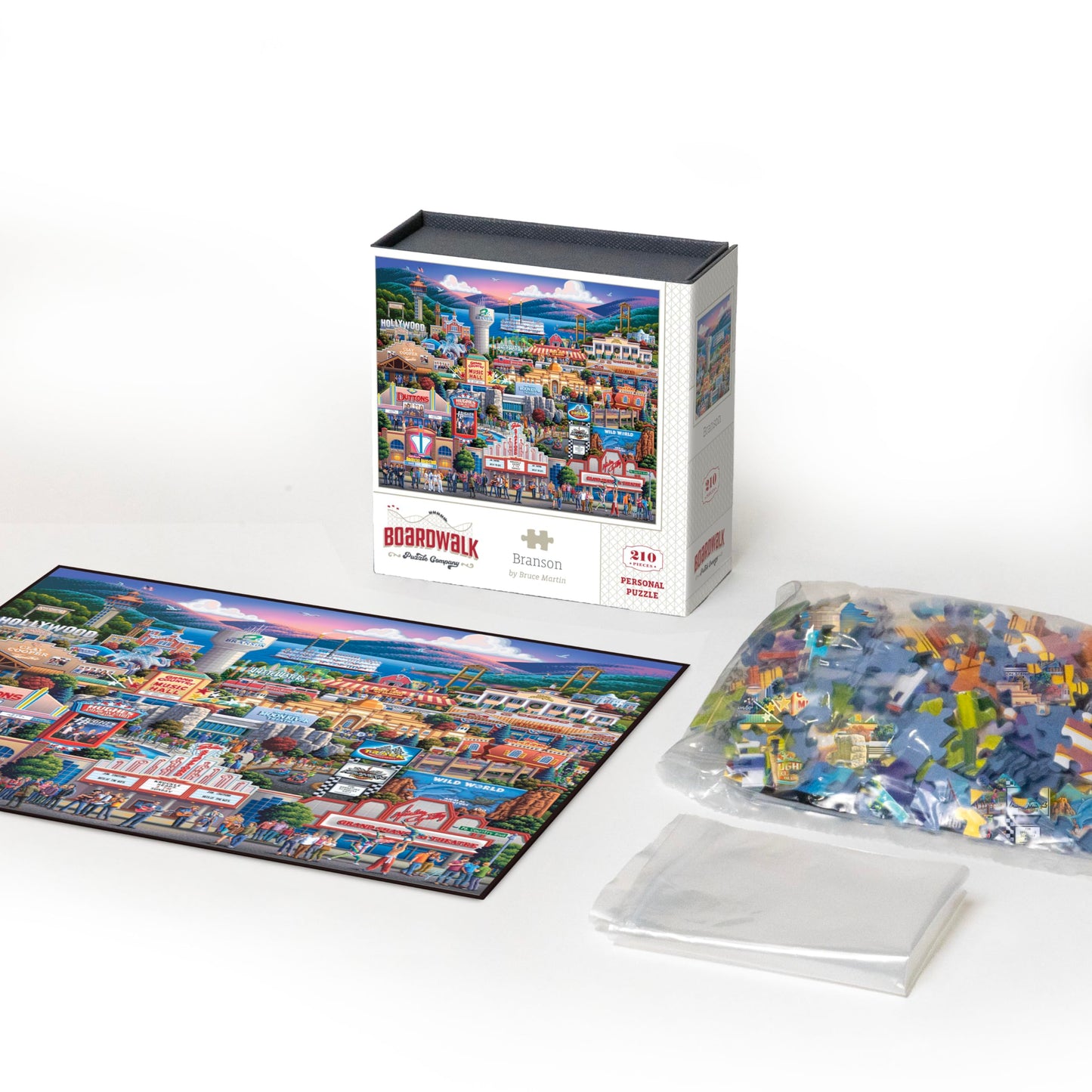 Boardwalk Branson 210 Piece Personal Puzzle, Jigsaw Puzzles with Premium Box, Missouri Gifts for Adults, 6"x8"