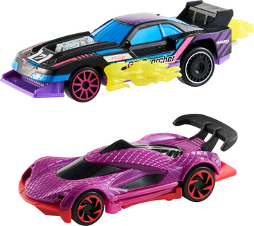 Hot Wheels Let’s Race Activate! Toy Car 2-Pack, GT-Scorcher & Street Shrieker, Roll to Transform or Reveal Surprise Feature Like in the Netflix Series