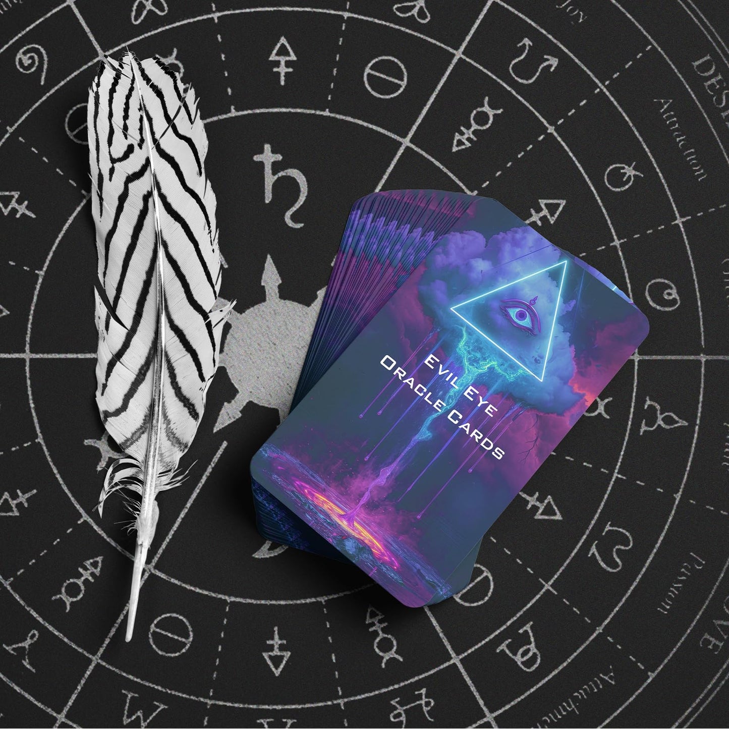 Pacify Evil Eye Oracle Cards, 60 Protection Energy Oracle Card Deck for Beginner Insight and Discovery, Haters Exposed, Eyewitness Exposed (Evil