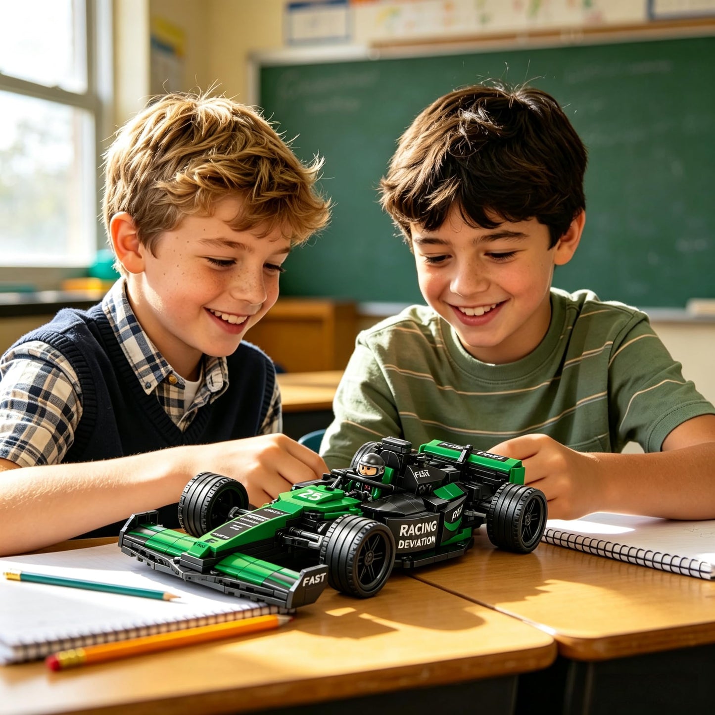 CoPlanaire 300+ PCS Race Car Toy Building Set for Kids, Boys & Girls, Adults Building Car Construction Toy Gift for Birthday, Holiday (Green)