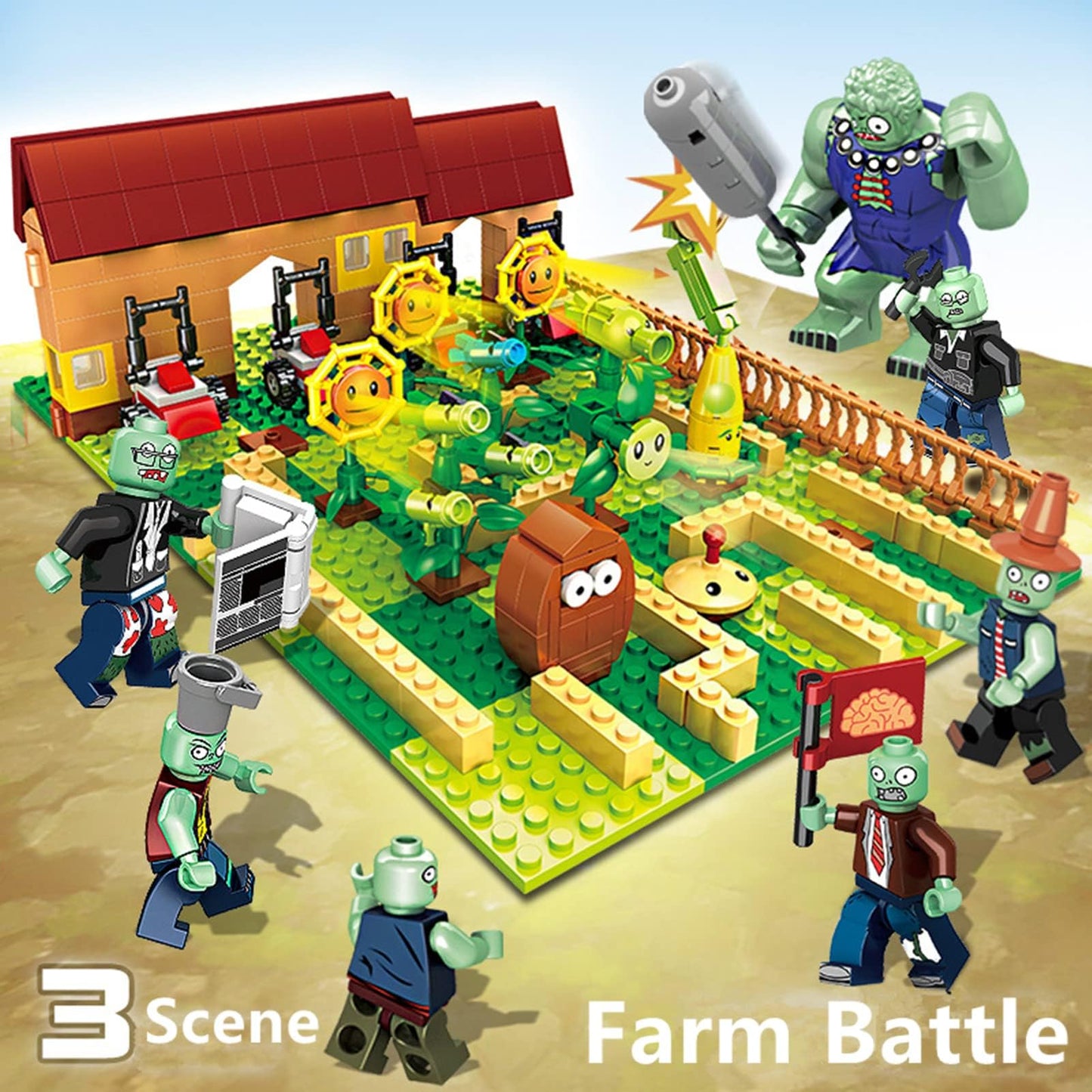 JHESAO Plants and Zombies PVZ Toys Assembly Action Figures PVZ Assemblable Toys Set 1 2 Series Great Gifts for Kids and Fans,Birthday and Christmas