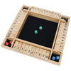 WE Games Shut the Box Wooden Board Game - Classic 4 Player Table Top Math Dice Game, Natural Wood, 8.5 in. Travel Size, 10 Numbers, for Families