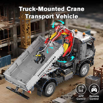 Mould King 19016 Technik Truck Building Sets, APP Programmable Construction Vehicle Block Set, Large Vehicles Crane Building Sets Gift for 14+