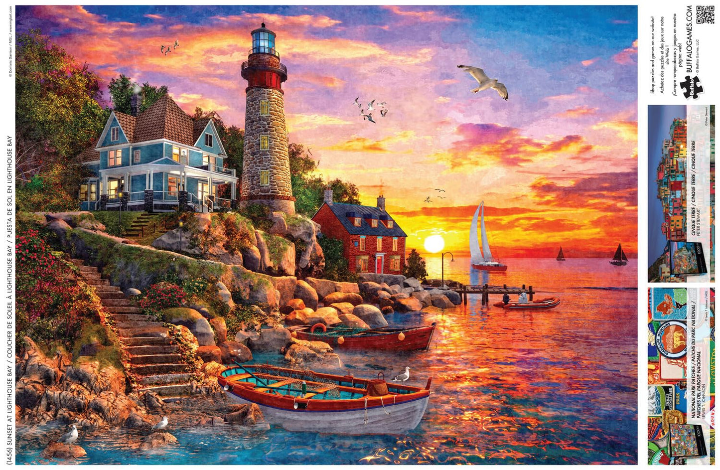 Buffalo Games - Sunset at Lighthouse Bay - 1000 Piece Puzzle for Adults