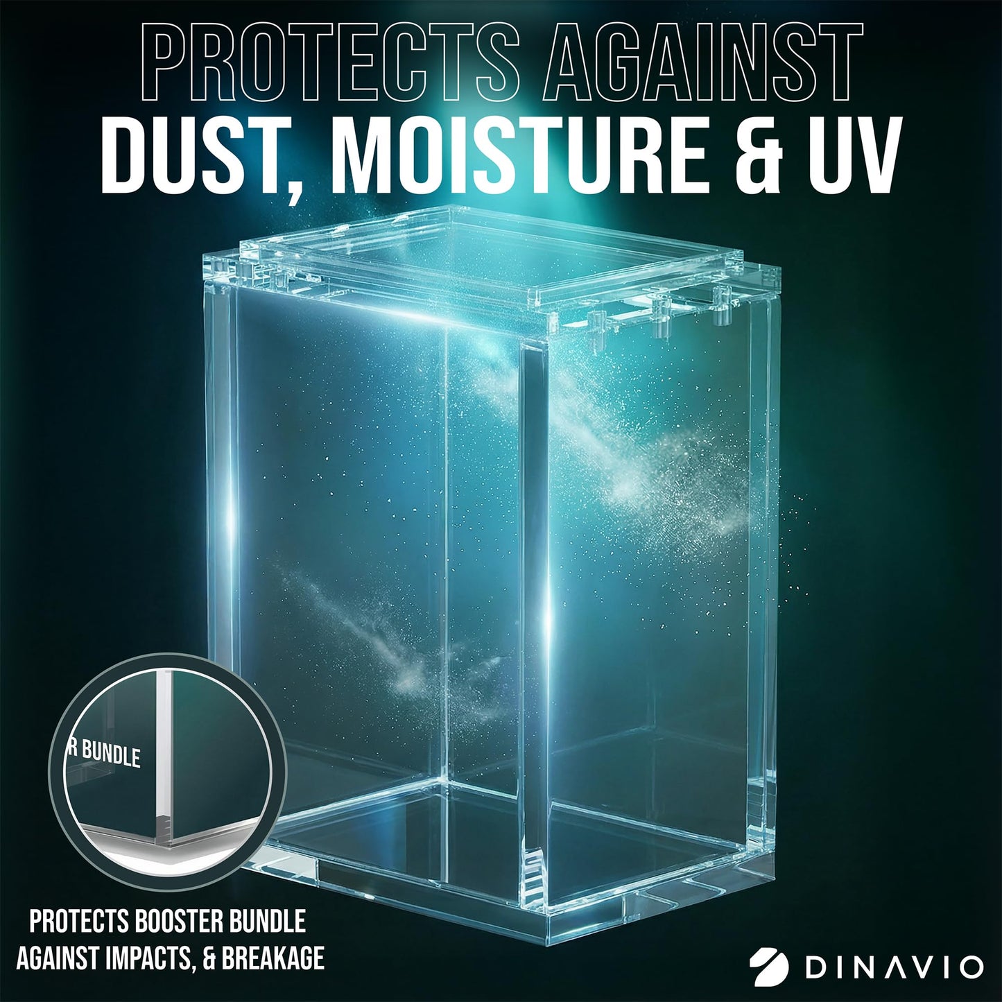 Dinavio Crafthouse 3 Pack PKMN Booster Bundle Acrylic Case with Stackable Grooves - 8mm+5mm, N52 Magnets - Compatible Up to Phantasmal Flames