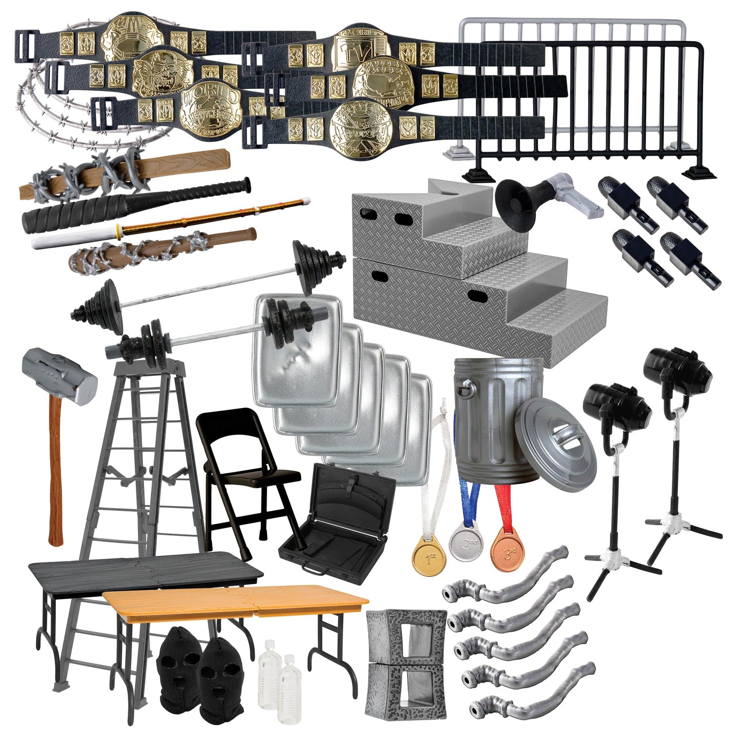 50 Piece Accessory Starter Kit for Wrestling Figures
