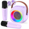 Two3Sevens Mini Karaoke Machine for Kids | Pre-Loaded 25 Kids Songs | Bluetooth Speaker, 2 Wireless Microphones | Ages 3, 4, 5, 6, 7+ Year Old