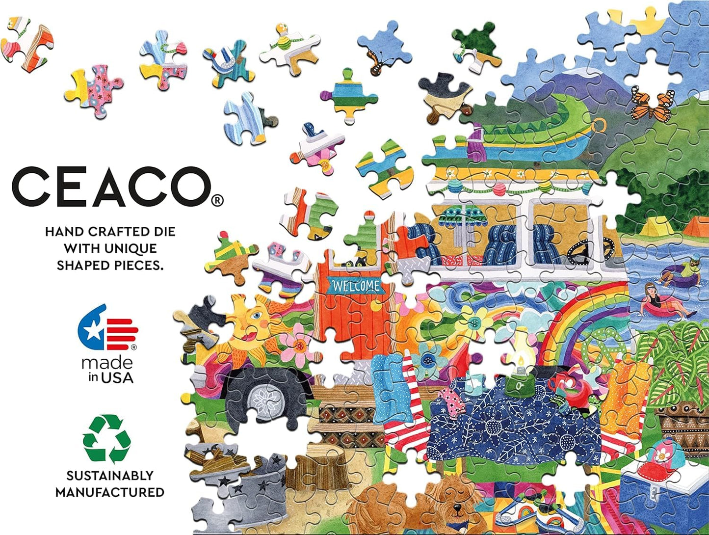 Ceaco - Happy Camper Waterfall Camper - 300 Piece Jigsaw Puzzle for Adults