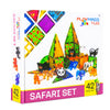 Playmags Animal Safari Magnetic Tiles for Kids - 42 Piece Set | Stacking & Building Blocks for Toddlers | Educational STEM Toy & Jungle Animal Figures