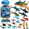 EXPLORACY 20pcs Sea Animals Toys for Kids Realistic Ocean Animal Toy Sealife Figurine Whale Shark Toys Bath Sensory Bin Play Birthday & Party Favors