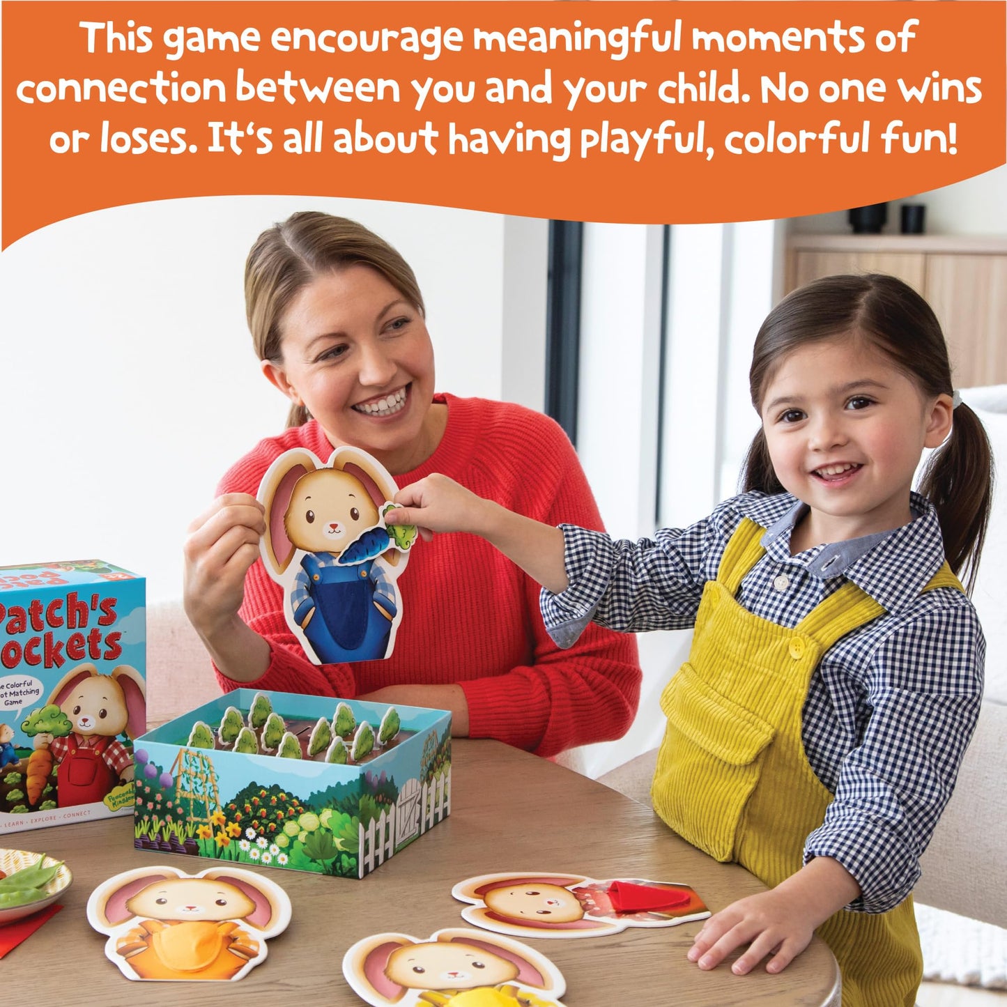 Peaceable Kingdom Patch's Pockets Color Matching Game for Toddlers - Fun Bunny & Carrot Game - Develops Fine Motor Skills & Color Recognition in 2