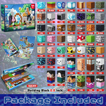 Magnetic Blocks - 150PCS Magnetic Building Blocks Cubes Adventurer, Magnet Toys for Kids Age 3+, Toy Building Set for Kids, Magnet Construction Easter