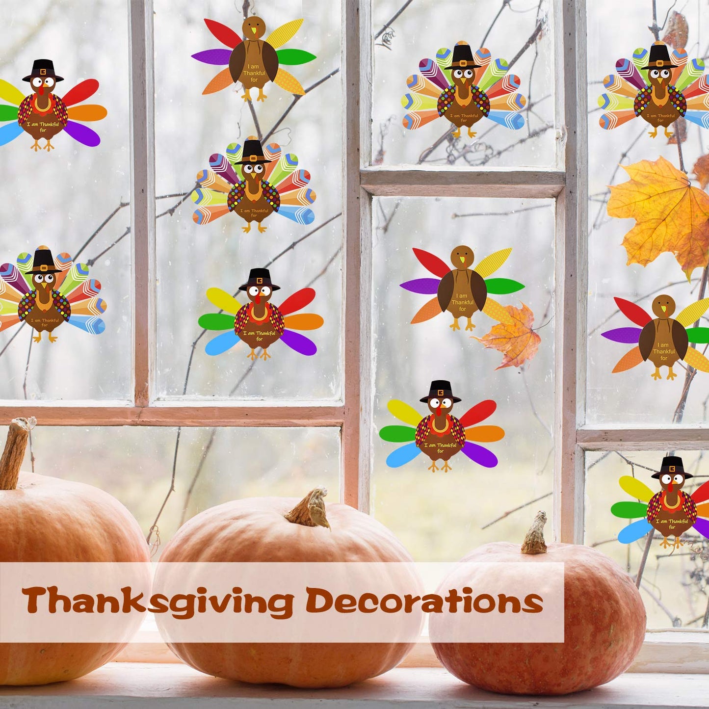 MIAHART 312 Pcs Thanksgiving Turkey Craft Kit DIY Turkey with Colorful Feathers and 320 Pcs Dot Glues Thanksgiving Stickers for Thanksgiving Party