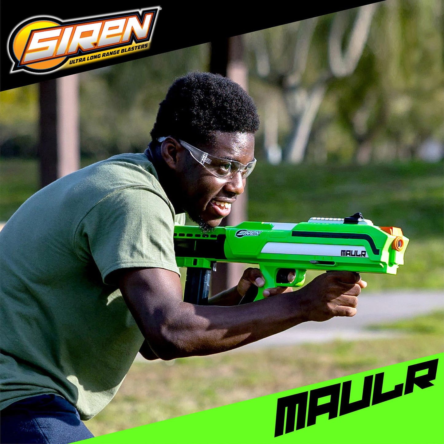 Siren Blasters Maulr Ultra Long Range Foam Dart Blaster, Pump-Action Multi-Shot, 200 Ft Range, 220 FPS, Adjustable Fire Power (Control Speed