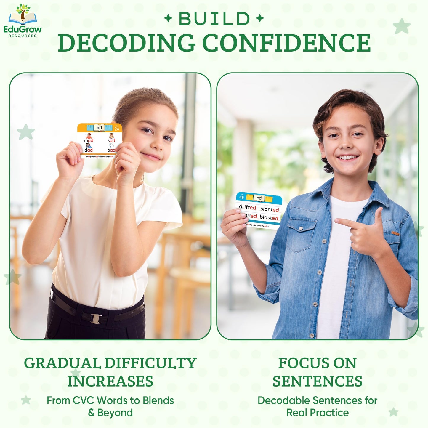 Phonogram Flash Cards - Phonics Flash Cards - Learn to Read - CVC Reading Flashcards for Kids Ages 5-8 - Phonics Games - Homeschool Preschool