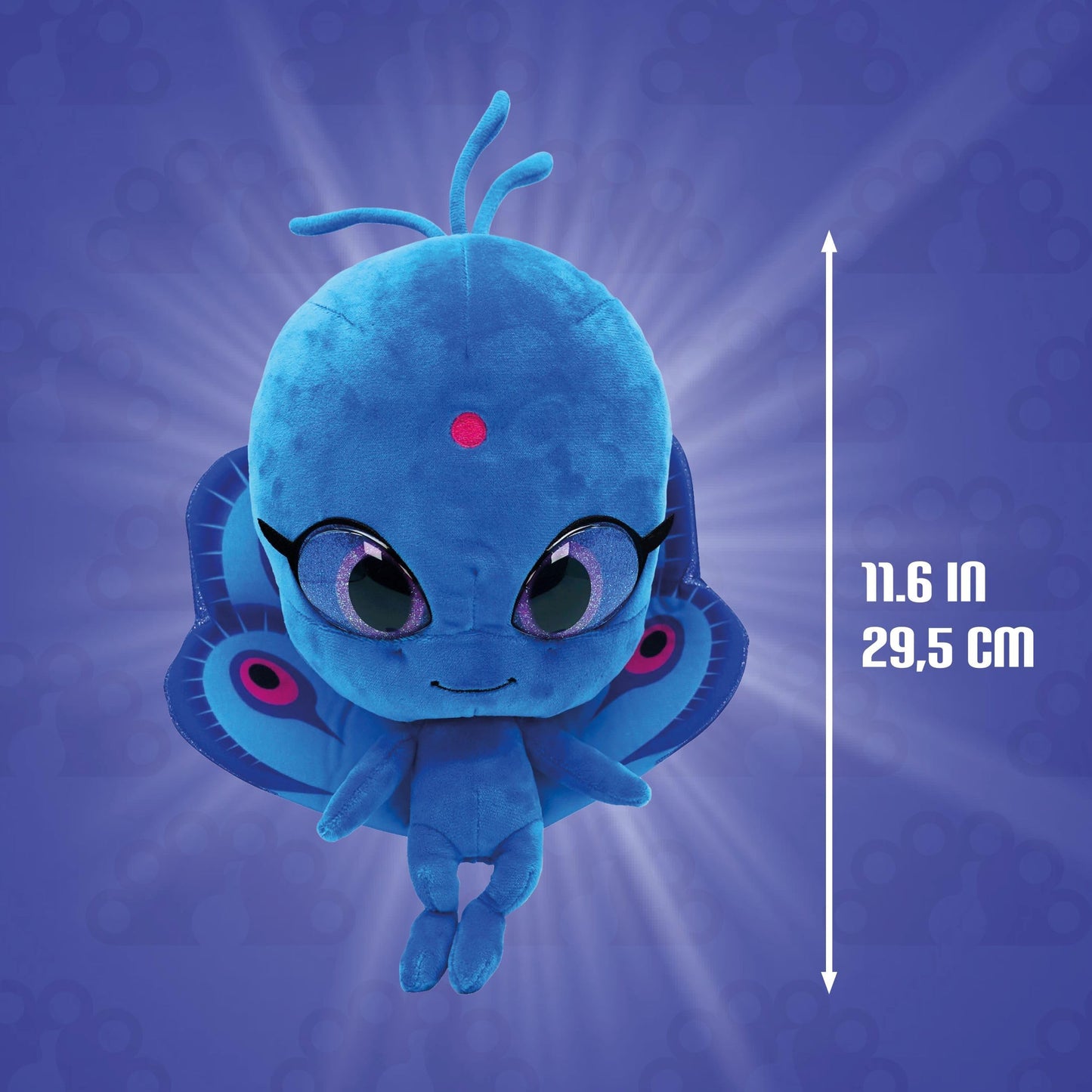 Miraculous Ladybug - Kwami Mon Ami Duusu, 9-inch Peacock Plush Toys for Kids, Super Soft Stuffed Toy with Resin Eyes, High Glitter & Gloss, & Detailed