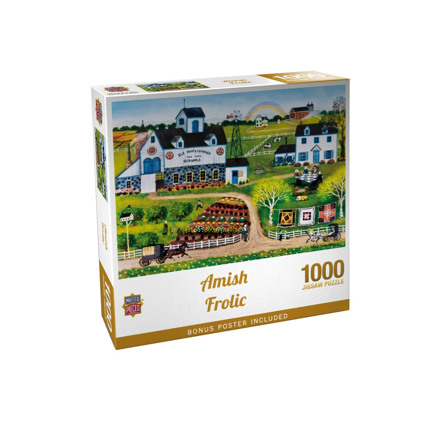 Masterpieces Jigsaw Puzzle 1000 Pieces for Adults and Families - Amish Frolic - 19.25"x26.63" - Puzzles for Adults 1000 Pieces