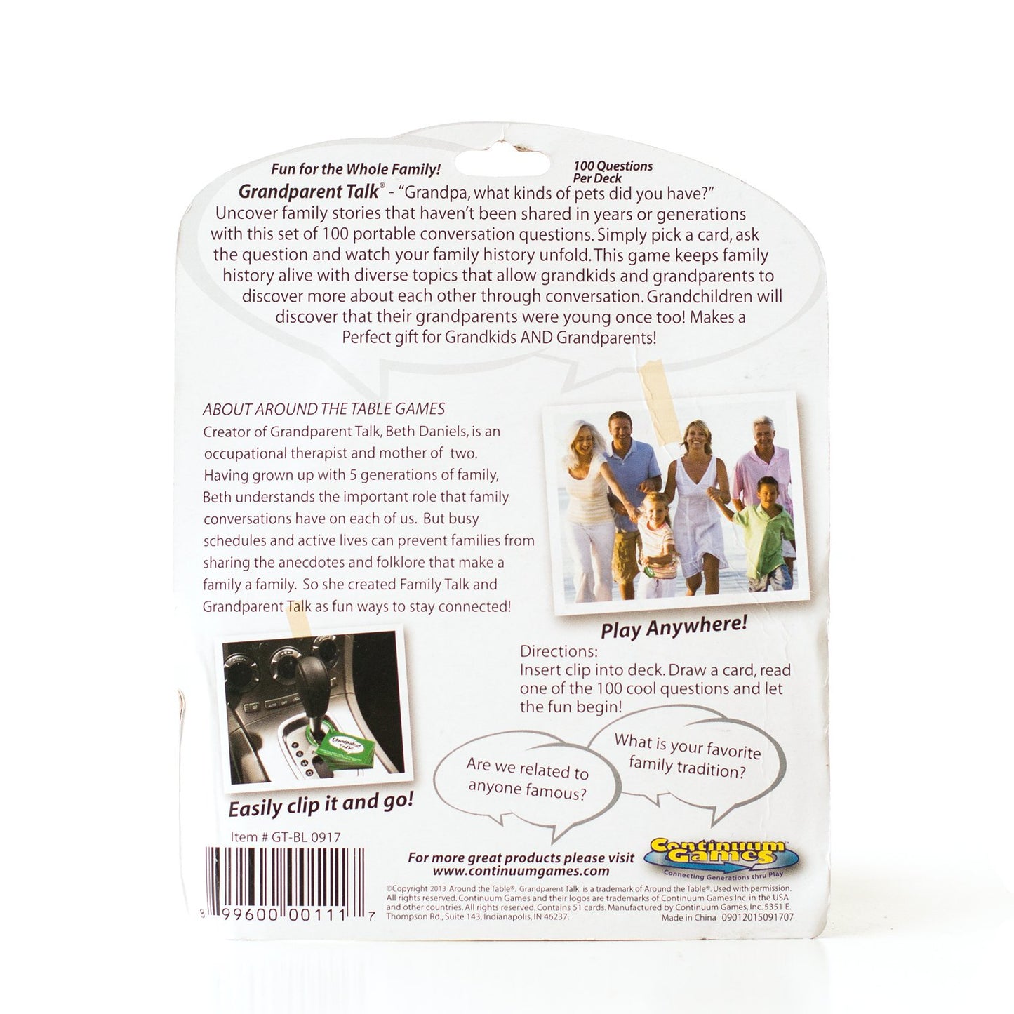 Grandparent Talk by Around the Table Games - Portable, Meaningful Conversation Starters
