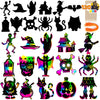 JOYIN 120 Pcs Halloween Rainbow Scratch Art Crafts for Kid, Halloween Party Favors, Scratch Off Paper with 18 Designs for Party Supplies, Classroom