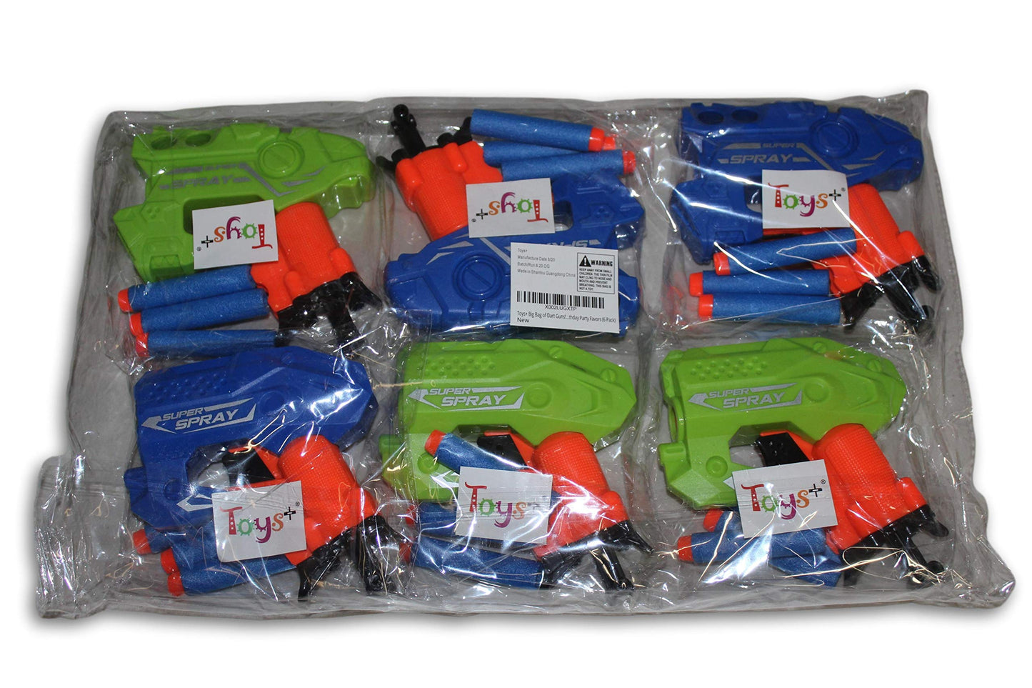 Big Bag of Dart Guns! Mini Foam Dart Blasters Birthday Party Favors (6 Pack)