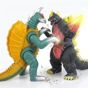 JAYKENIXO 2 Pack NEW Large Dragon Monster Action Figures 11 Inch - Movable Joints, Detailed Kaiju Creature Toys with Carry Bag for Kids Play