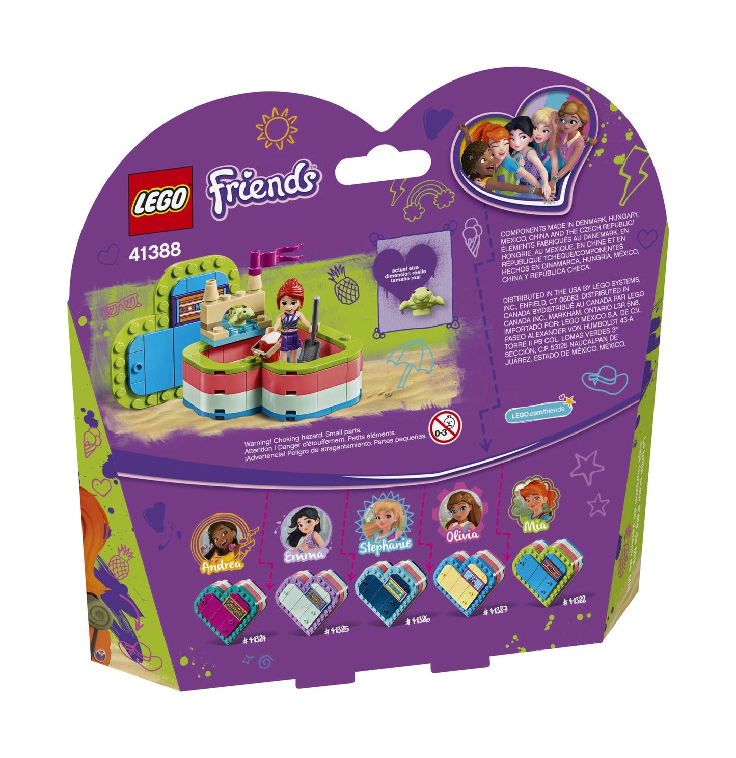 LEGO Friends Mia’s Summer Heart Box 41388 Building Kit, New 2019 (85 Pieces)
