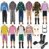 ZTWEDEN 32Pcs Doll Clothes and Accessories for 12 Inch Boy Dolls Include 20 Different Wear Clothes Shirt Jeans Beach Shorts 4 Pairs of Shoes, Glasses
