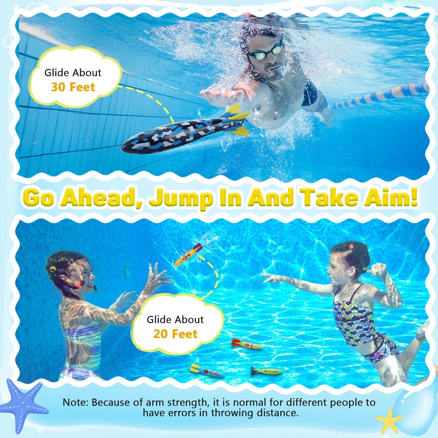 MoKo 10 Pack Pool Torpedo Toys, Water Diving Rockets for Kids & Adults