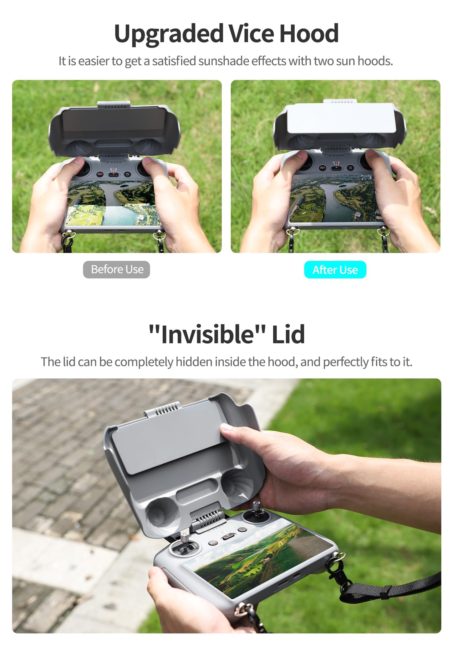 Sun Hood Sunshade for DJI RC2 Remote Control Protective Cover for DJI Air 3/Mini 3 Pro Screen Remote Control Hoods Sub Panel Sunshade Cover Protector