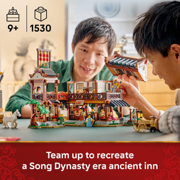 LEGO Chinese Festivals Ancient Moon-Gazing Inn - Building Toy for Boys & Girls, Ages 9+ - Spring Festival Decorations & Craft Kit - 80121