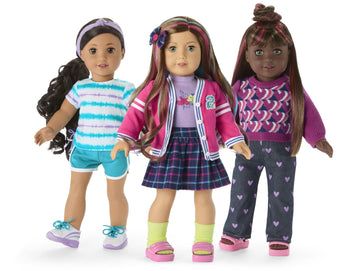 American Girl Truly Me 18-inch Doll School-Day Style Outfit with Cardigan, Tee, and Pair of Sneakers, For Ages 6+