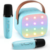 Mini Karaoke Machine with 2 Wireless Microphones, 2026 TOP Kids Portable Bluetooth Karaoke Machine for 3, 4, 5, 6, 7, 8, 9,10,11,12+Year Old