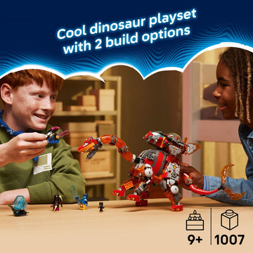 LEGO DREAMZzz Dino Jet Dinosaur Building Toy for Boys & Girls - Pretend Play Set for Kids, Ages 9+, W/2 Build Options - Includes 4 Minifigures - Gift