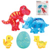 PicassoTiles Magnetic Tiles Dinosaur Egg Set 4 Dinos with 2 Hatchable Eggs Character Action Figures Accessory for Magnet Tile Building Construction
