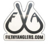 Filthy Anglers Double Hooks Decals Stickers (12in, Silver)